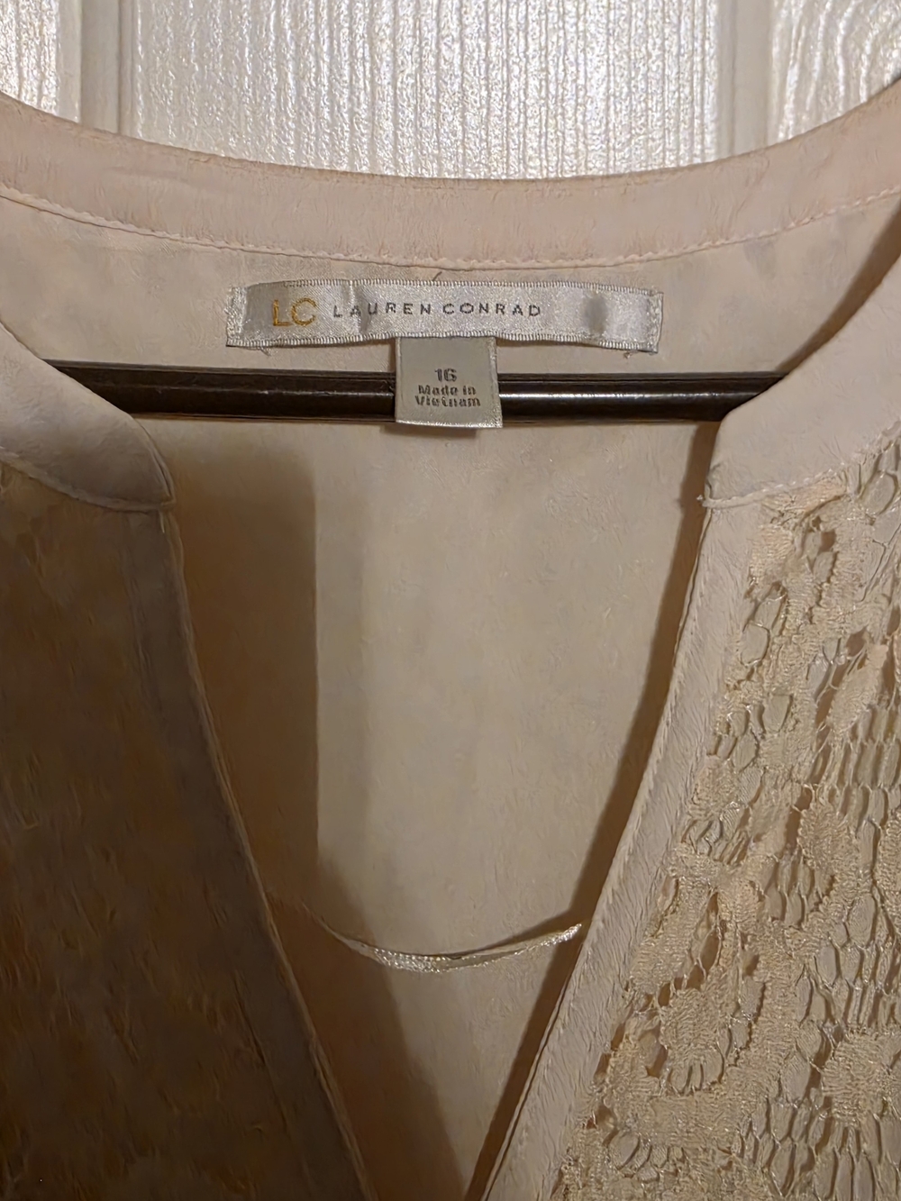 LC Lauren Conrad Cream Lace Detail Dress
